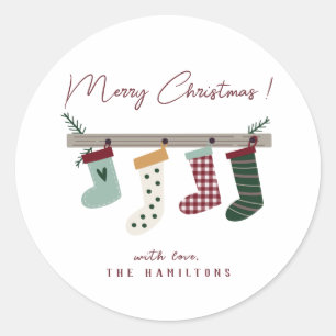 Cute Kerstmuts Klassieke Ronde Sticker