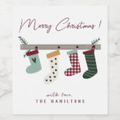Cute Kerstmuts Klassieke Ronde Sticker (Enkel label)