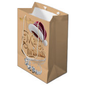 Cute Kerstmuts Medium Cadeauzakje (Voorkant Gekanteld)