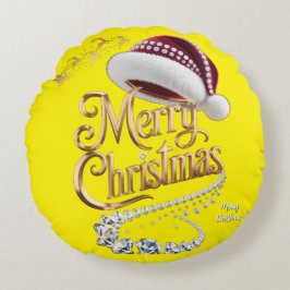 Cute Kerstmuts Rond Kussen
