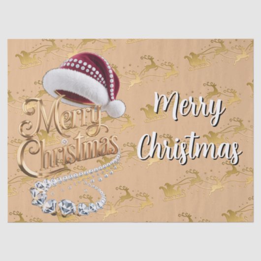 Cute Kerstmuts Tissuepapier (Voorkant)
