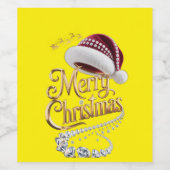 Cute Kerstmuts Wijn Etiket (Enkel label)