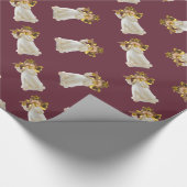 Cute Kerstna die een fluitje afspeelt Cadeaupapier (Hoek)