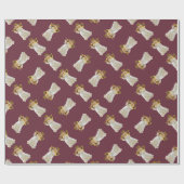 Cute Kerstna die een fluitje afspeelt Cadeaupapier (Vlak)