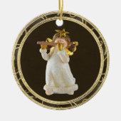 Cute Kerstna die Flute Ornament speelt (Voorkant)
