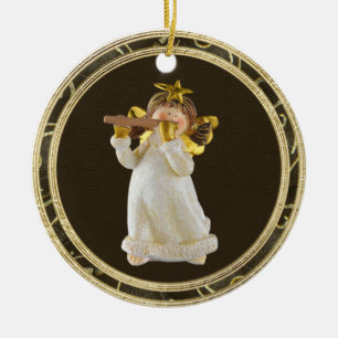 Cute Kerstna die Flute Ornament speelt