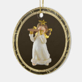 Cute Kerstna die Flute Ornament speelt (Links)