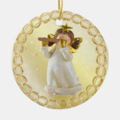 Cute Kerstna die Flute Ornament speelt (Voorkant)