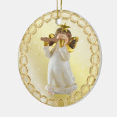 Cute Kerstna die Flute Ornament speelt (Links)