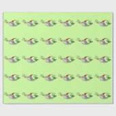 Cute KerstNarwhal Cadeaupapier (Vlak)