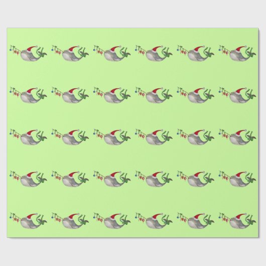 Cute KerstNarwhal Cadeaupapier (Vlak)