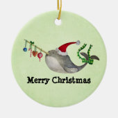 Cute KerstNarwhal Keramisch Ornament (Voorkant)