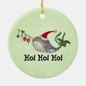 Cute KerstNarwhal Keramisch Ornament (Achterkant)