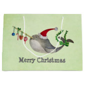 Cute KerstNarwhal Large Cadeautasje (Voorkant)