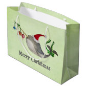 Cute KerstNarwhal Large Cadeautasje (Achterkant Gekanteld)