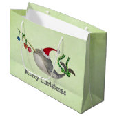 Cute KerstNarwhal Large Cadeautasje (Voorkant Gekanteld)