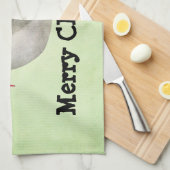 Cute KerstNarwhal Theedoek (Quarter Fold)