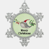 Cute KerstNarwhal Tin Sneeuwvlok Ornament (Voorkant)