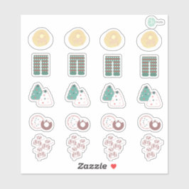 Cute Kerstontbijt Planner Stickers