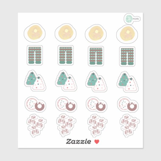 Cute Kerstontbijt Planner Stickers (Vel)