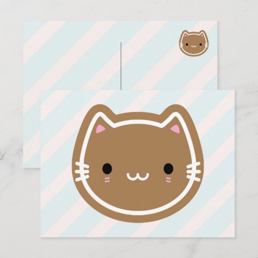 Cute kerstontbijtkoek briefkaart (Voorkant / Achterkant)