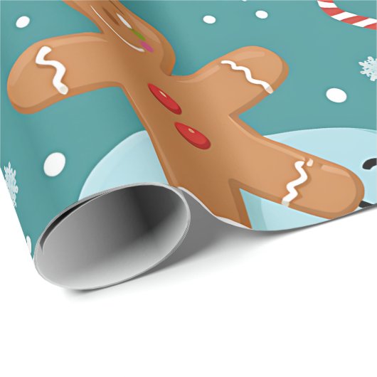 Cute kerstontbijtkoek cadeaupapier (Rol Hoek)