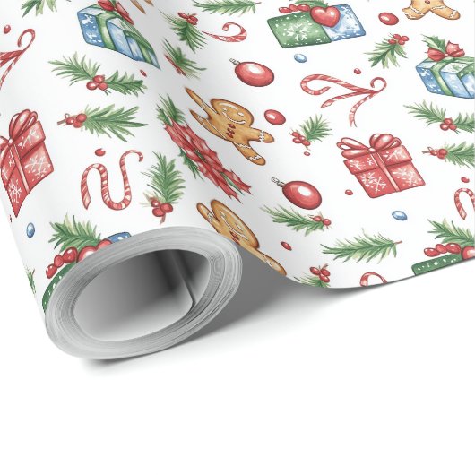 Cute-kerstontbijtkoek Cadeaupapier (Rol Hoek)