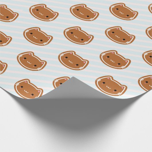 Cute kerstontbijtkoek cadeaupapier (Hoek)