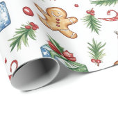 Cute-kerstontbijtkoek Cadeaupapier (Rol Hoek)