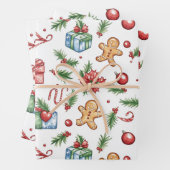 Cute-kerstontbijtkoek Inpakpapier Vel (In situ)