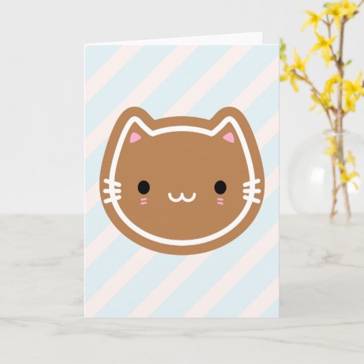 Cute kerstontbijtkoek kaart (Gele Bloem)