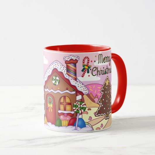 Cute kerstontbijtkoek mok (Voorkant rechts)