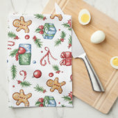 Cute-kerstontbijtkoek Theedoek (Quarter Fold)