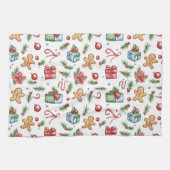 Cute-kerstontbijtkoek Theedoek (Horizontaal)