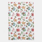 Cute-kerstontbijtkoek Theedoek (Verticaal)