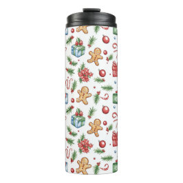 Cute-kerstontbijtkoek Thermosbeker