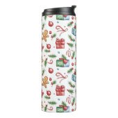 Cute-kerstontbijtkoek Thermosbeker (Gedraaid links)