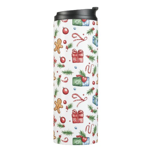 Cute-kerstontbijtkoek Thermosbeker (Gedraaid links)