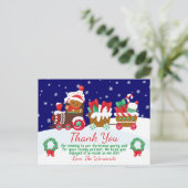 Cute Kerstontbijtontbijttrein Hartelijk dank Briefkaart (Staand voorkant)