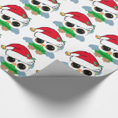 Cute Kerstoowl Cadeaupapier (Hoek)