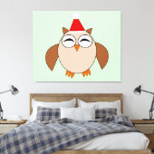 Cute Kerstoowl Canvas Print (Insitu (Slaapkamer))