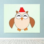 Cute Kerstoowl Canvas Print (Insitu (Houten vloer))