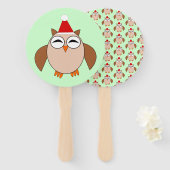 Cute Kerstoowl Handwaaier (Voorkant en achterkant)