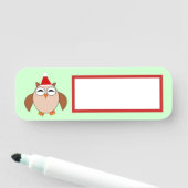 Cute Kerstoowl Naamplaatje (In situ)