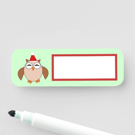Cute Kerstoowl Naamplaatje (In situ)