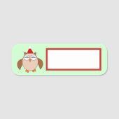 Cute Kerstoowl Naamplaatje (Voorkant)