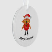 Cute Kerstoowl Ornament (voorkant)