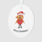 Cute Kerstoowl Ornament (voorkant)