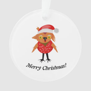 Cute Kerstoowl Ornament