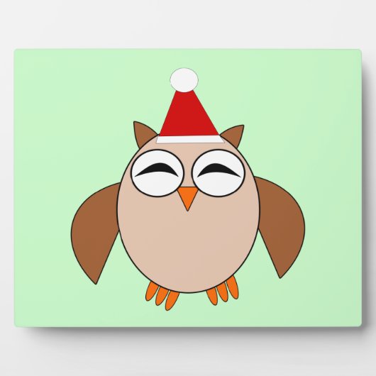 Cute Kerstoowl Plaque Fotoplaat (Voorkant)